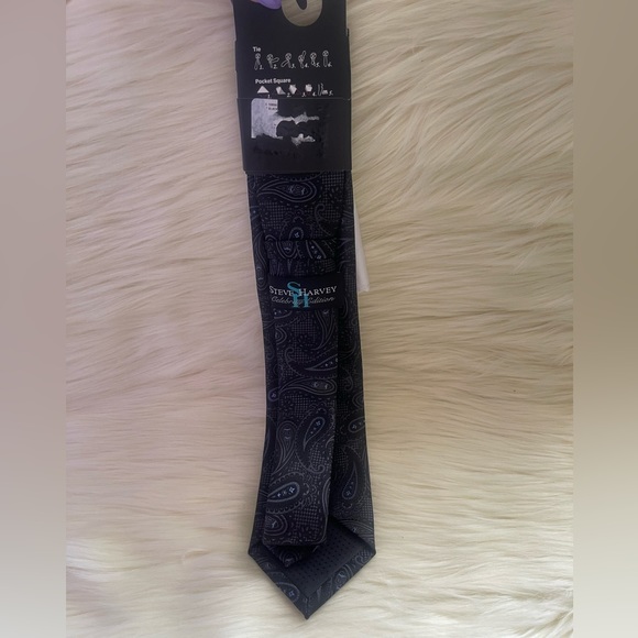 Steve Harvey Men’s Tie & Pocket Square - Picture 2 of 2